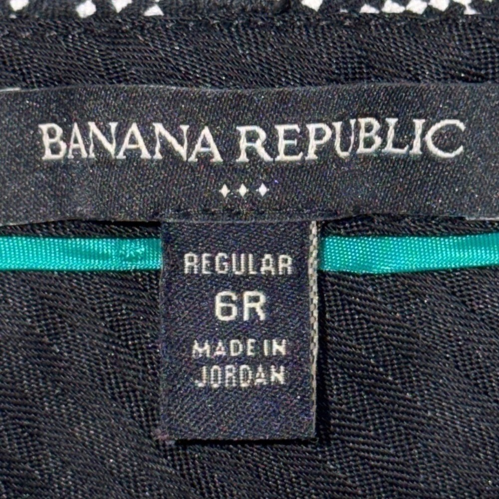 Banana Republic Women Pants 6R W31 L25 Black White Geometric Print Ankle Stretch - Picture 6 of 8